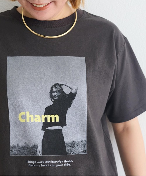 「PUAL CE CIN」 半袖Tシャツ FREE チャコールグレー レディース_画像9