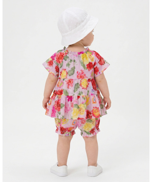 チュニック 「ベビー」80ローンオリジナルダリアハートプリントチュニックパンツセット キッズ 子供服 女の子 | HAKKA BABY | 02