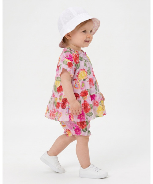 チュニック 「ベビー」80ローンオリジナルダリアハートプリントチュニックパンツセット キッズ 子供服 女の子 | HAKKA BABY | 03