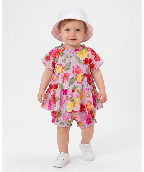 チュニック 「ベビー」80ローンオリジナルダリアハートプリントチュニックパンツセット キッズ 子供服 女の子 | HAKKA BABY | 04