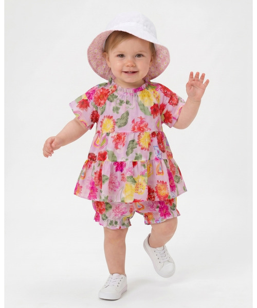 チュニック 「ベビー」80ローンオリジナルダリアハートプリントチュニックパンツセット キッズ 子供服 女の子 | HAKKA BABY | 05