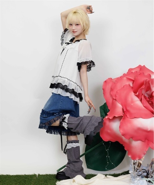 myu：loret（ミュウロレット） ブラウス シャツ 半袖 ドットプリント