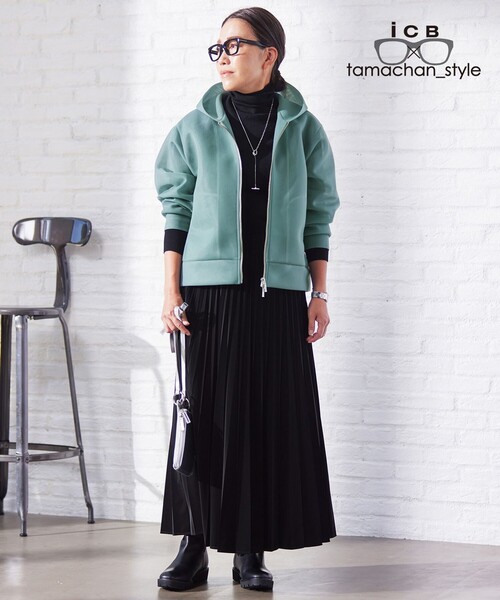 「ICB」 ジップアップパーカー SMALL ブラック レディース_画像6
