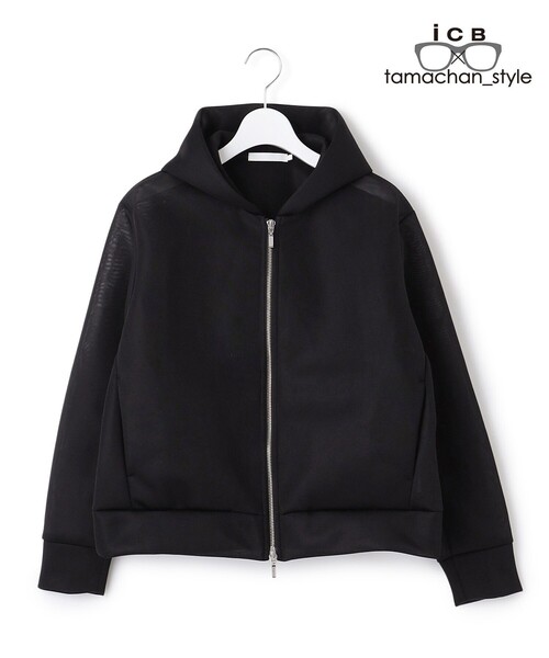 「ICB」 ジップアップパーカー SMALL ブラック レディース_画像9