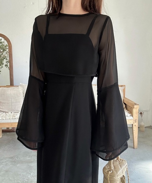 「LAUIR」 コンビワンピース LARGE ブラック レディース_画像2