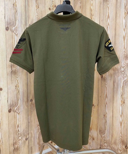 ポロシャツ 半袖 グレー レザー肩パッチ MEN メッシュトリコット 半袖ポロシャツ グレー 071444030