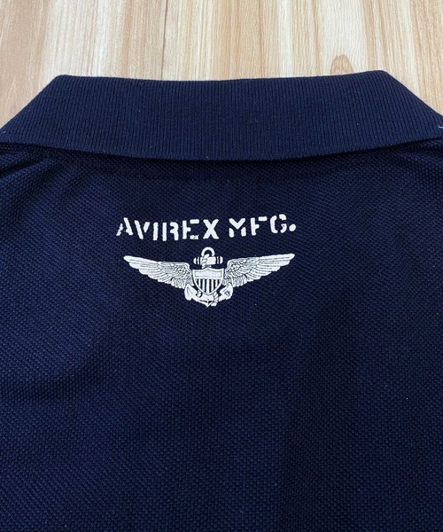 mc21様♠AVIREX♠ポロシャツ/半袖◇メンズ XL◆紺◇綿 シャツ⭕新品同 AVIREX ポロシャツ ネイバル パッチド 半袖ポロシャツ メンズ