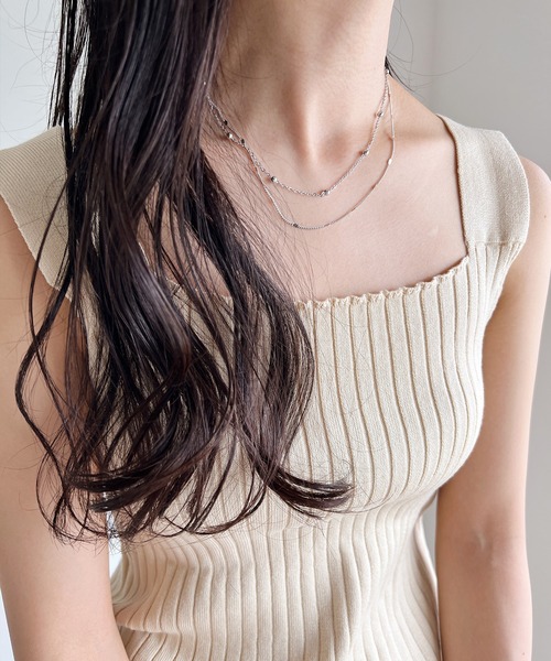 Urban Outfitters☆ ボールチェーン・レイヤーネックレス ネックレス レイヤードボールチェーンネックレス レディース