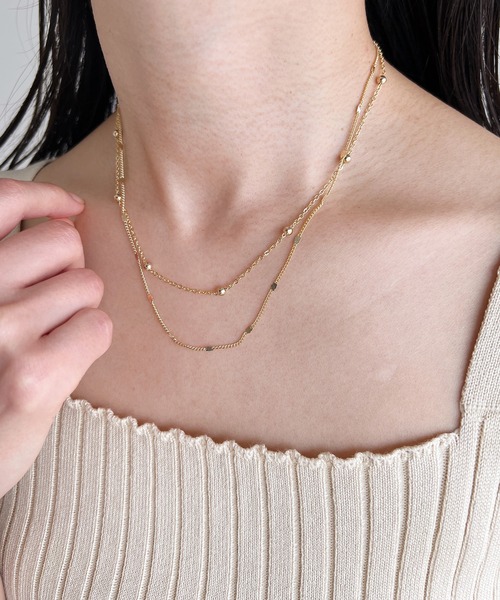 Urban Outfitters☆ ボールチェーン・レイヤーネックレス ボールチェーン × コード レイヤード リボン ネックレス – GOLDY