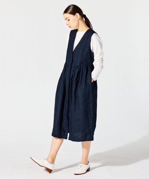 ワンピース mizuiro ind Vネックジレワンピース mizuiro ind