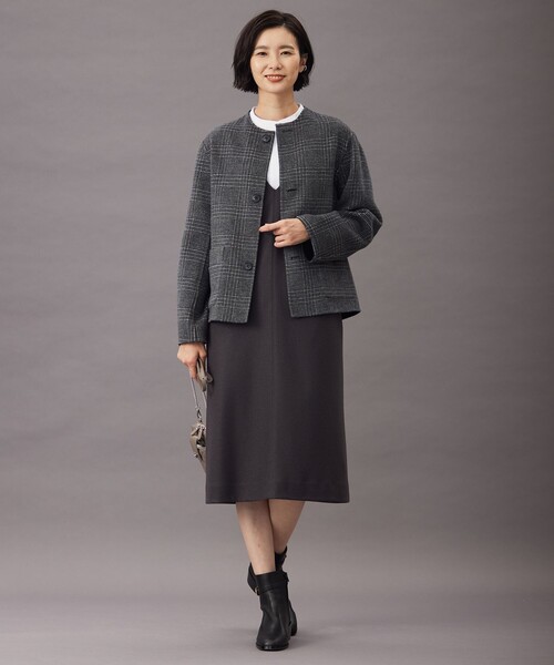 J.PRESS（J.プレス） ノーカラーコート コート 「リバーシブル」ウール