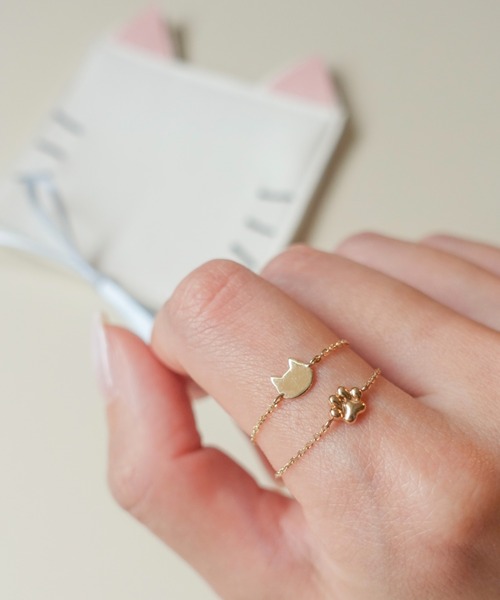 va vendome aoyama 指輪 リング K10YG ねこ 肉球 チェーンリング