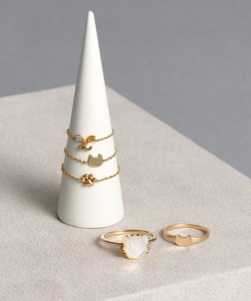 va vendome aoyama 指輪 リング K10YG ねこ 肉球 チェーンリング