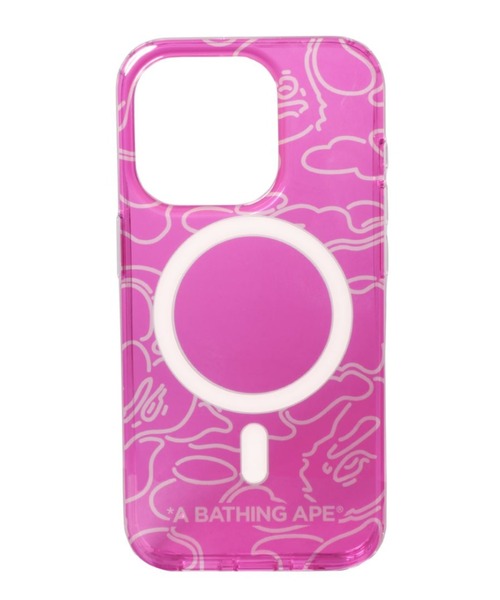 A BATHING APE スマホケース NEON CAMO IPHONE 15 PRO CLEAR