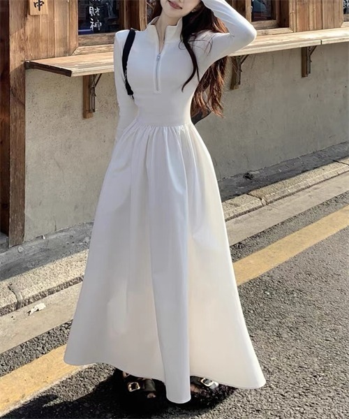 Dream garden（ドリームガーデン） ワンピース ハーフジップリブ