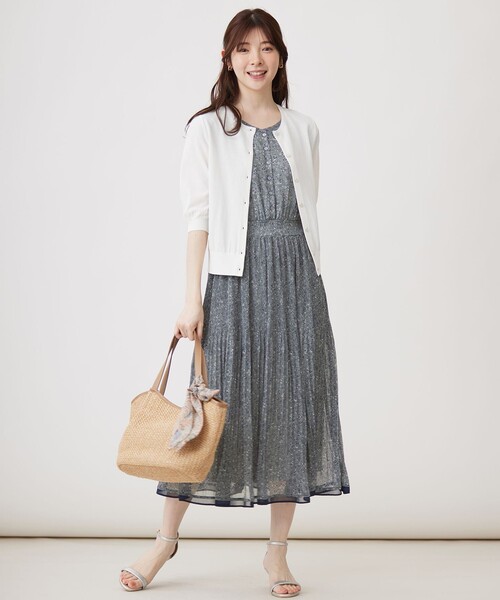 any sis 花柄 Sサイズ ロングワンピース 低身長企画】ミニフラワープリント ワンピース(506099285