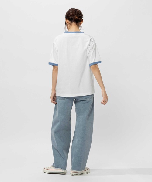 tシャツ 「別注」Champion / リンガー Tシャツ レディース Champion tシャツ 「Champion」リンガープリントTシャツ