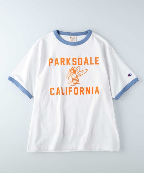 Champion tシャツ 「Champion」リンガープリントTシャツ