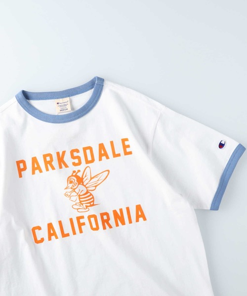 Champion tシャツ 「Champion」リンガープリントTシャツ