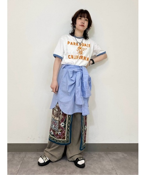 tシャツ 「別注」Champion / リンガー Tシャツ レディース Champion tシャツ 「Champion」リンガープリントTシャツ