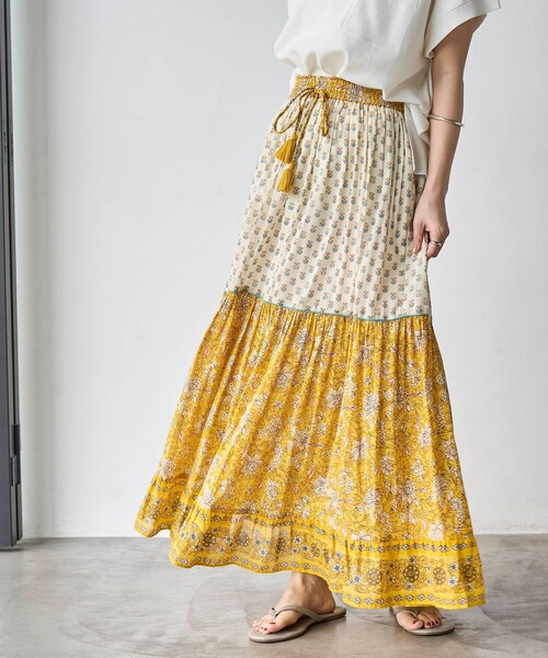 ワンダフルワールド】更紗プリント/マーメイドスカート｜か 