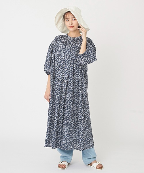 【petit main】親子リンク／花柄半袖ワンピース petit main LIEN ワンピース 「AJUGA.親子リンク」前後2wayOP（大人