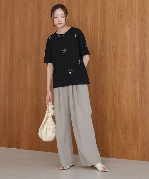 BAB（バブ） tシャツ リボンパールTシャツ レディース : ZOZOTOWN