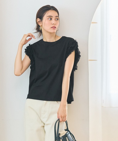 tシャツ 肩フリルテレコTOPS レディース coca tシャツ 肩フリルトップス レディース : ZOZOTOWN Yahoo!店