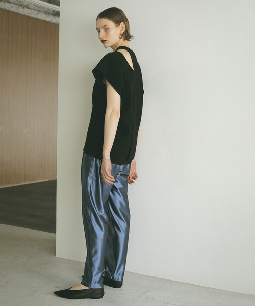 カットソー(長袖/七分) MANOF  MESH SLEEVE LAYERED TOPS MANOF（マノフ） tシャツ SHEER LAYERED CUT TOPS レディース