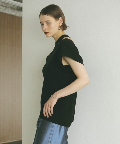 カットソー(長袖/七分) MANOF  MESH SLEEVE LAYERED TOPS marai（マーライ） カットソー レディース 七分袖 シャツ プルオーバー