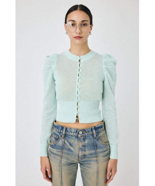 MOUSSY カーディガン BUTTON UP ニットカーディガン レディース