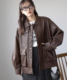 ブルゾン アウター オーバーサイズ/フェイクレザーブルゾン レディース｜ZOZOTOWN Yahoo!店