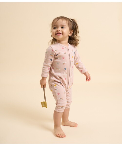 新品・未使用☆プチバトー☆カバーオール ロンパース ジャンプスー PETIT BATEAU（プチバトー） ベビー服 ロンパース 足なしロンパース