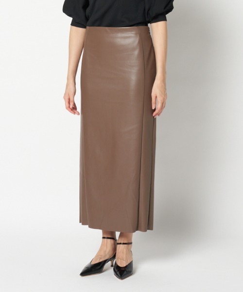 HELIOPOLE スカート SYNTHETIC MATERIAL I LINE SKIRT レディース 