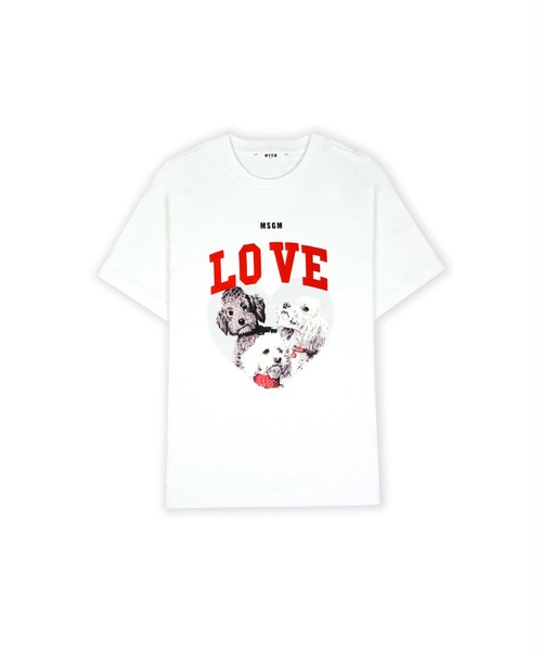 MSGM★ MSGM★Tシャツ★キッズ12A★レディース★新品未使用品 MSGM KIDS tシャツ LOVE DOGS グラフィックTシャツ キッズ 子供服