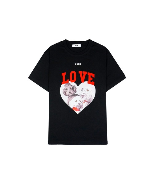 MSGM KIDS tシャツ LOVE DOGS グラフィックTシャツ キッズ 子供服