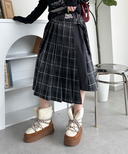 イークラット♪デザインスカート♪未使用品♪ sedacle girl（セダクルガール） スカート レイヤードプリーツスカート