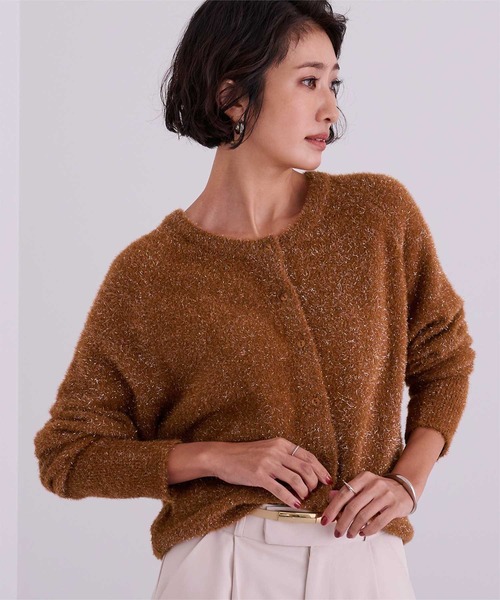 ur's（ユアーズ） カーディガン クルーネックラメカーディガン