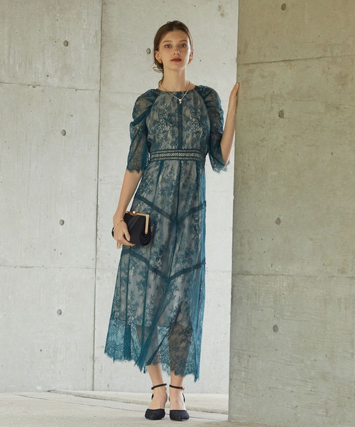 Dorry Doll」 7分袖ワンピース M ダークグリーン レディース 
