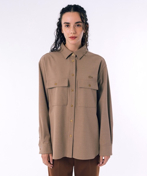 LACOSTE（ラコステ） ブラウス シャツ ストレッチ ウールライクダブル