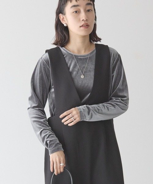 AMERICAN HOLIC tシャツ ベロアクルーネックカットプルオーバー