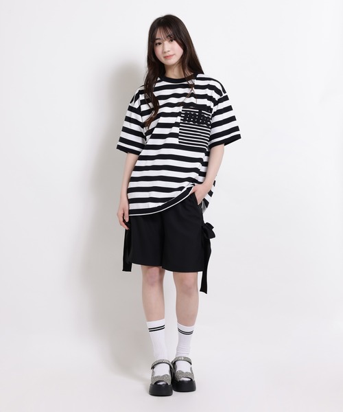 【MILK】ひざ丈パンツ　リボンパンツ MILK】ひざ丈パンツリボンパンツ