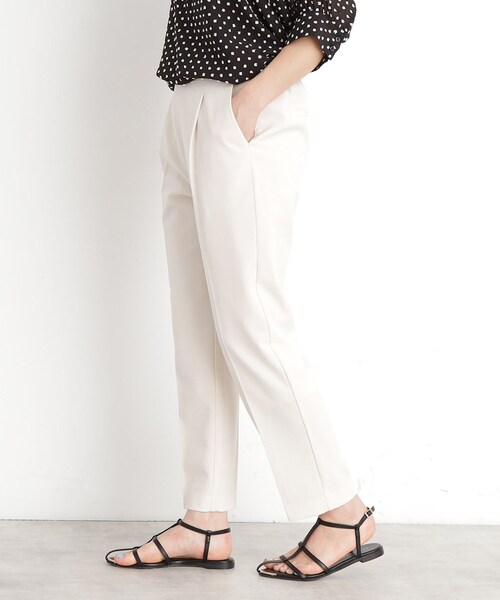 THE SHOP TK パンツ 「XS-XLサイズ」麻調テーパードパンツ/洗濯機OK