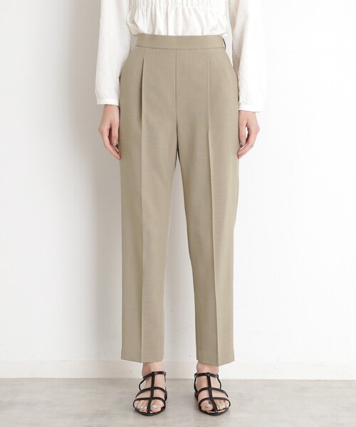 THE SHOP TK パンツ 「XS-XLサイズ」麻調テーパードパンツ/洗濯機OK