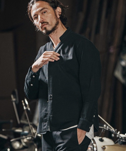 wjk reluxe シャツ ms5984-ripstop no collar hook shirts ノー