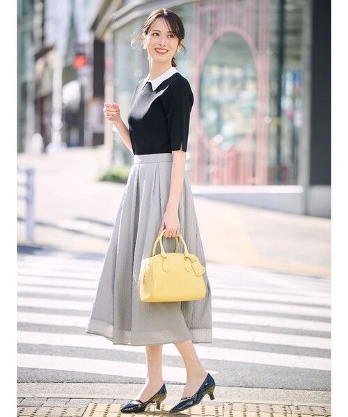 ANY SIS（エニィスィス） セットアップ 「好印象企画」襟配色ニット