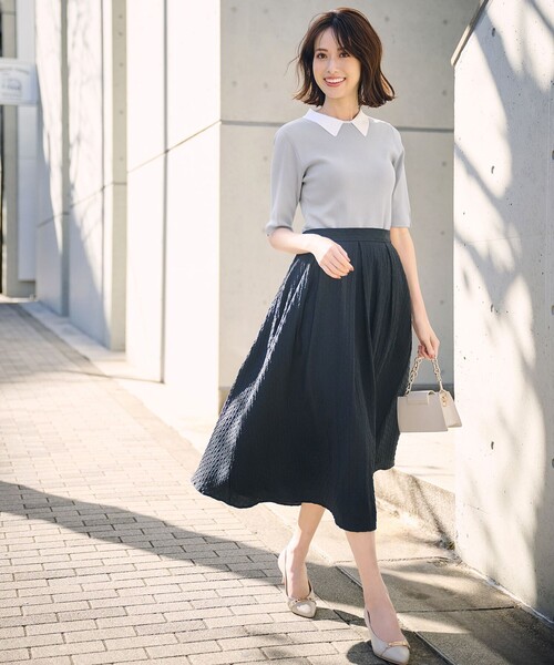 ANY SIS（エニィスィス） セットアップ 「好印象企画」襟配色ニット