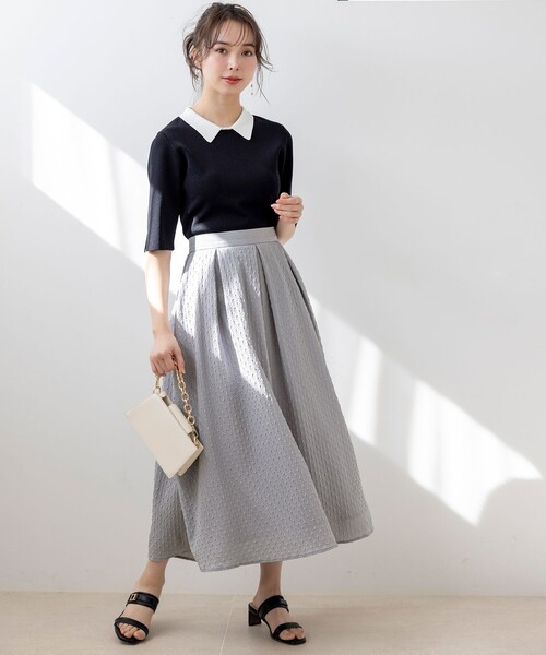 ANY SIS（エニィスィス） セットアップ 「好印象企画」襟配色ニット