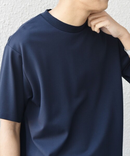 SHIPS any tシャツ any: デザイン リブ ハイゲージ ポンチ クルー