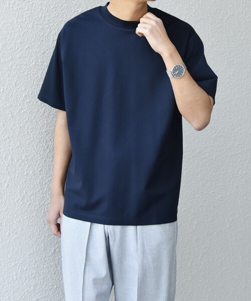 SHIPS any tシャツ any: デザイン リブ ハイゲージ ポンチ クルー